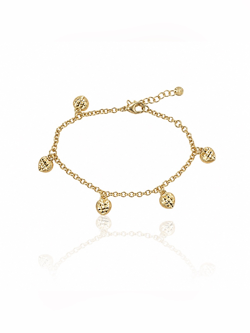Gold-Filled Heart Charm Chain Bracelet